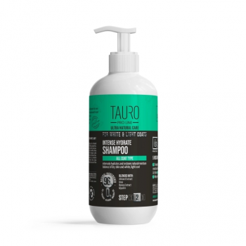 TAURO PRO LINE Ultra Natural Care intensiv hydratisierendes Shampoo für Hunde und Katzen mit weißem, hellem Fell und Haut - 400ml